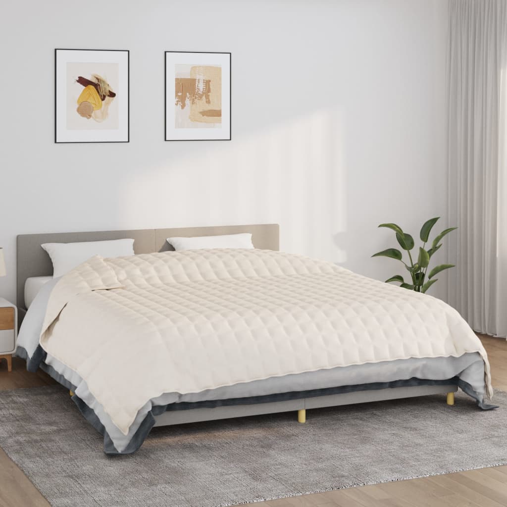 Couverture Lestée de Luxe Crème – L’Élégance au Service de Votre Sommeil